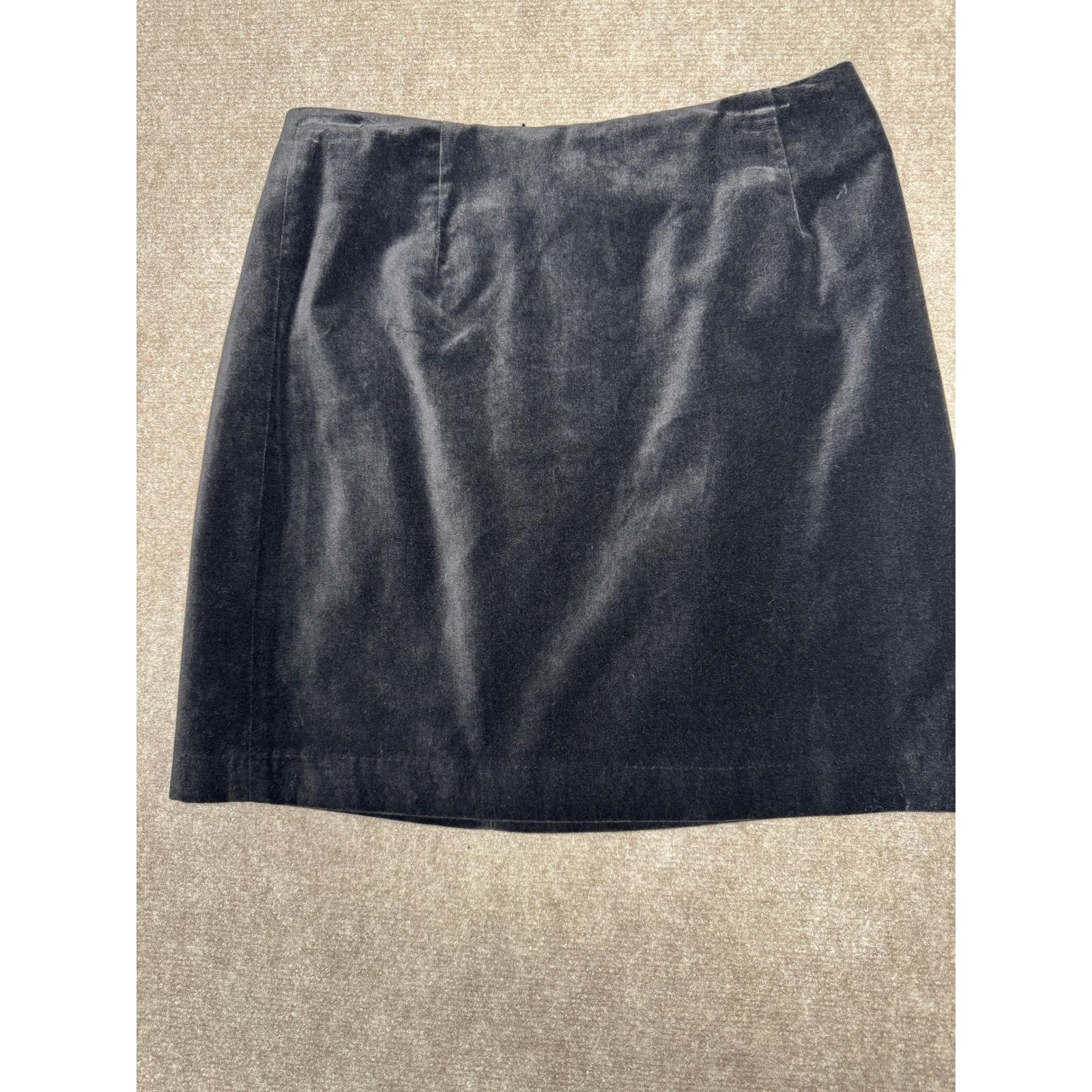 Gap Vintage Black Velvet Skirt Size 8 100% Cotton Lined Light Marks